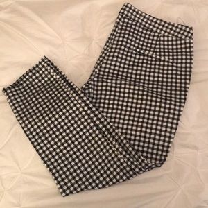 black and white gingham pants